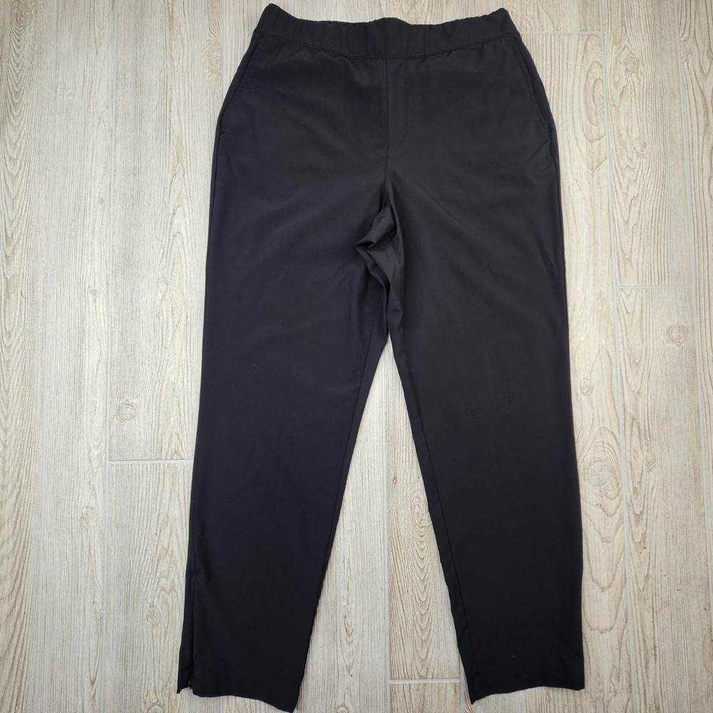 Tommy Bahama Golf Womens Black Elastic Waist Zipper Cuff Ankle Pants Large